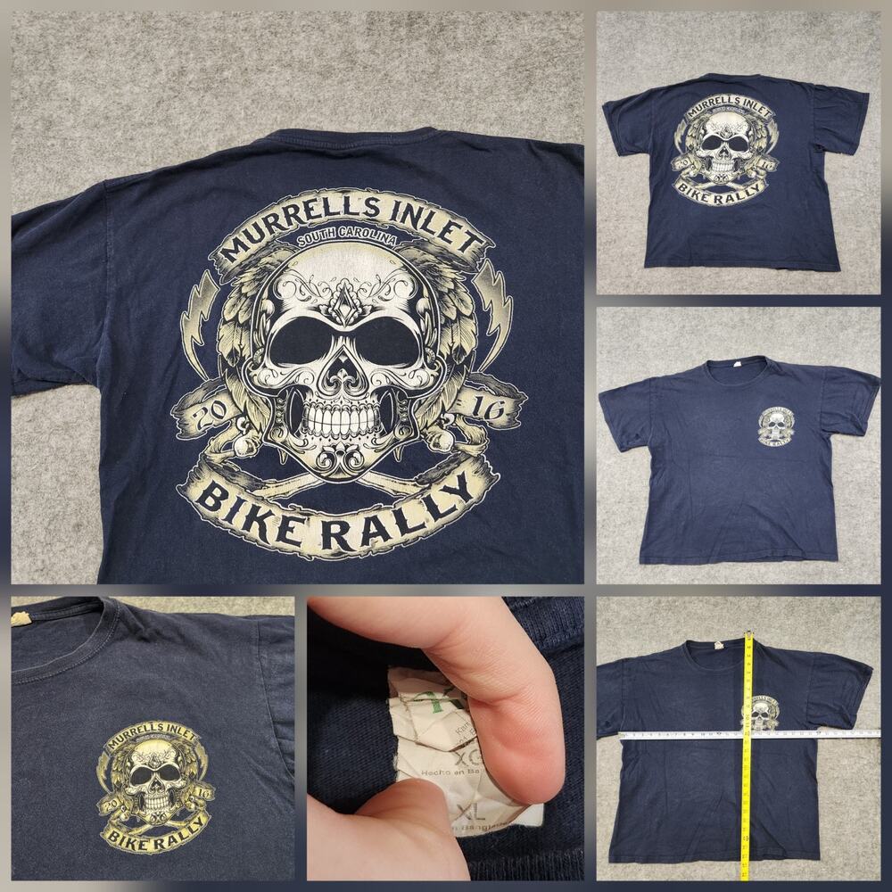 Murrells Inlet South Carolina Bike Rally 2016 Mens XL Motorcycle Skull T Shirt